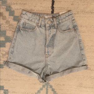 Zara high rise jean shorts